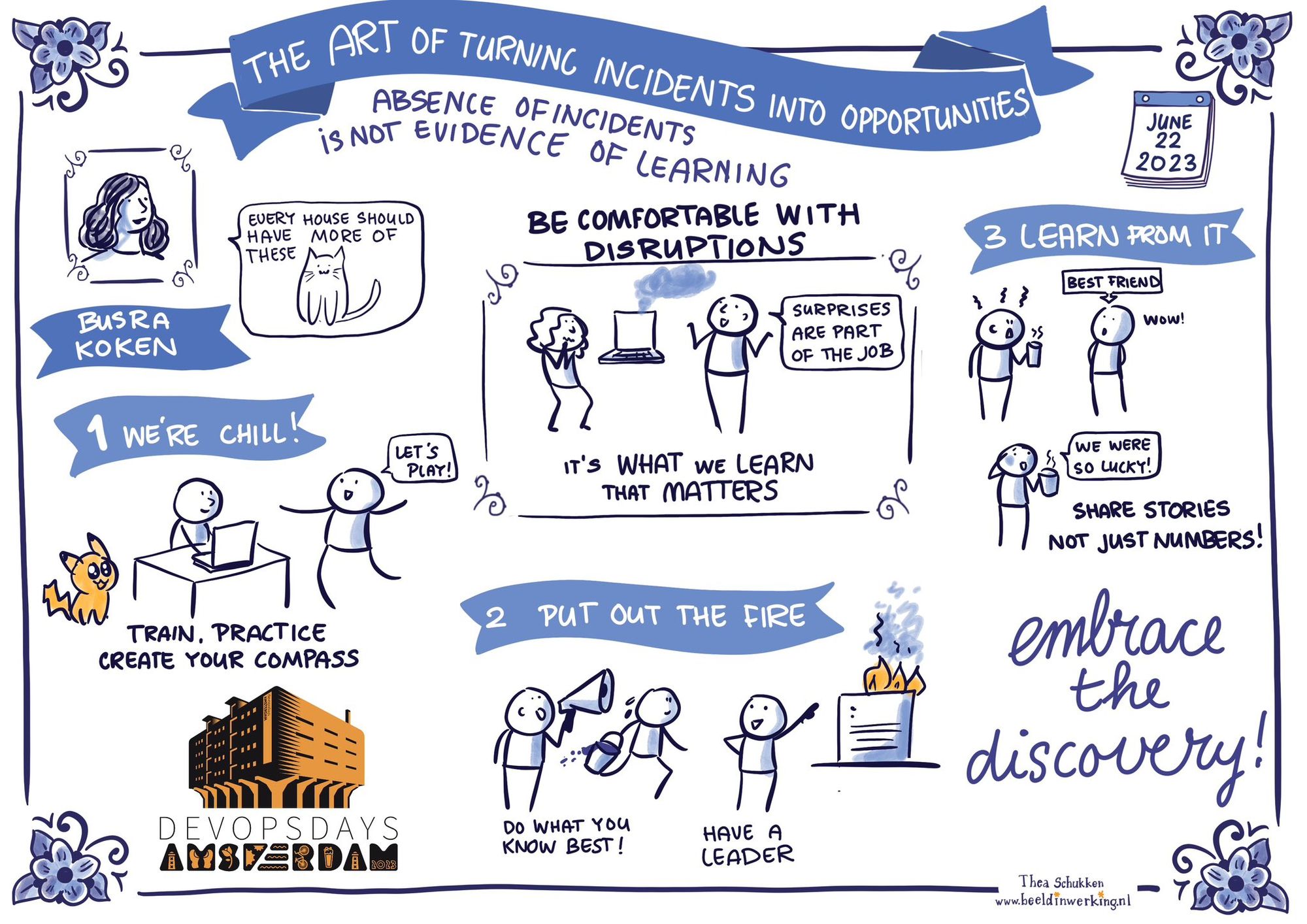 The art of turning incidents into opportunity summary drawing by Thea Schukken