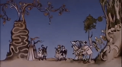 A gif of Monthy Python 'and there was much rejoicing'